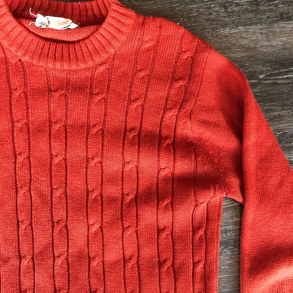 VINTAGE 70S SWEATER BUNT ORANGE - Picture 2 of 5